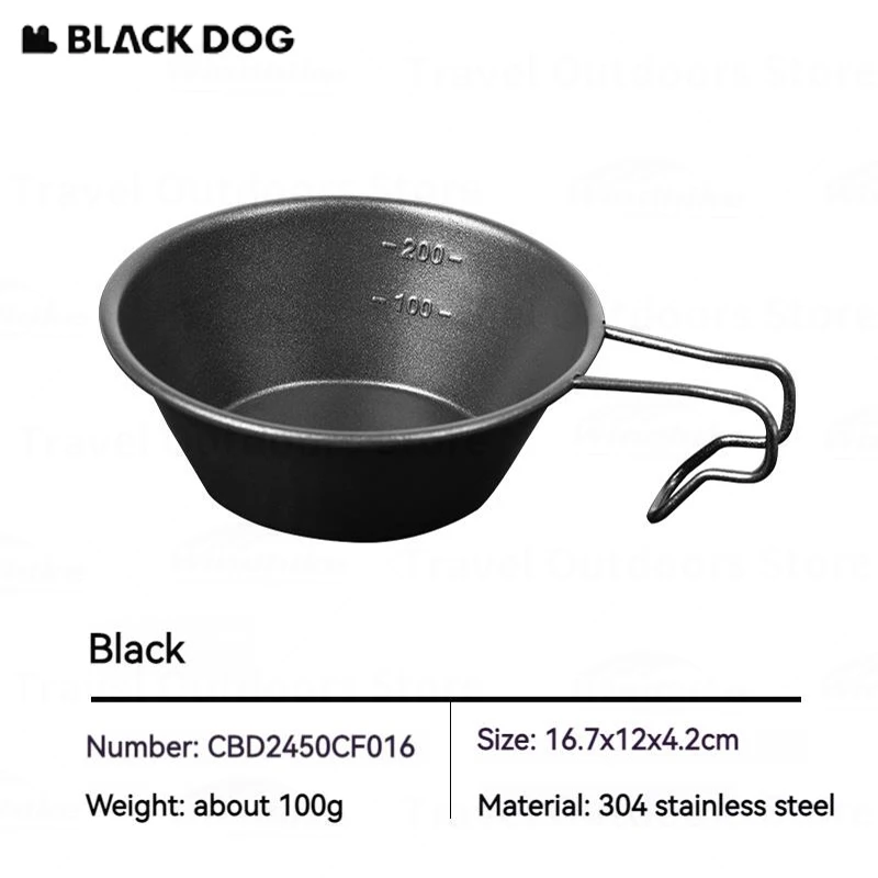 Туристическая чаша Naturehike BLACKDOG из нержавеющей стали 304 портативная посуда для