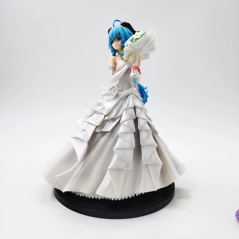 

25cm Genshin Impact Ganyu Beautiful Girl Wedding Dress Holding Flowers Anime Figure Action Figurine Collection Model Doll Toys