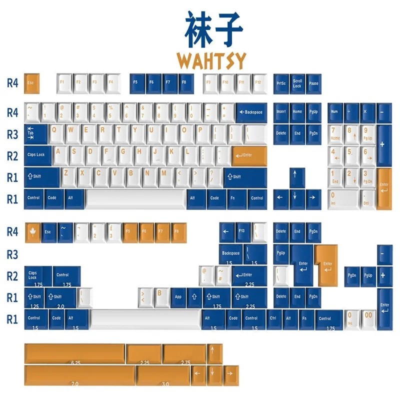 Колпачки для клавиш GMK Classic Blue Double Shot 172 ABS Полный набор Arctic Wahtsy WOB Yuru Cherry Profile MX Kailh JWK
