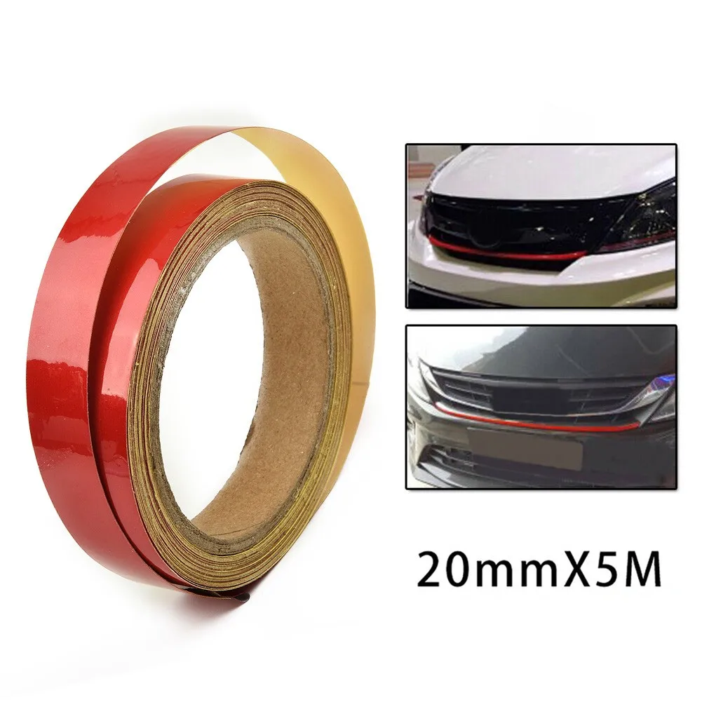 

PVC Waterproof Car Sticker Red Lining Reflective Film Decal Strip Vinyl Wrap Red Self-sticking Backing