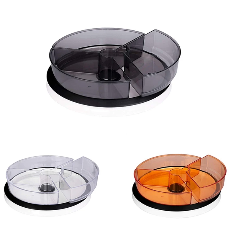 

Acrylic Lazy Susan Turntable, Kitchen Cabinet And Spice Organizer With Bins, 11.5-Inch