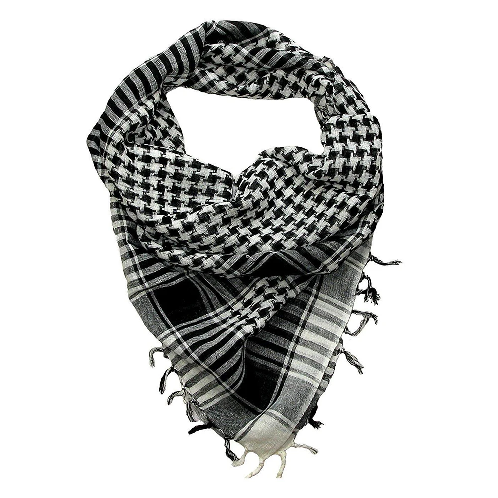 

Unisex Scarf Cotton Lightweight Plaid Tassel Arab Desert