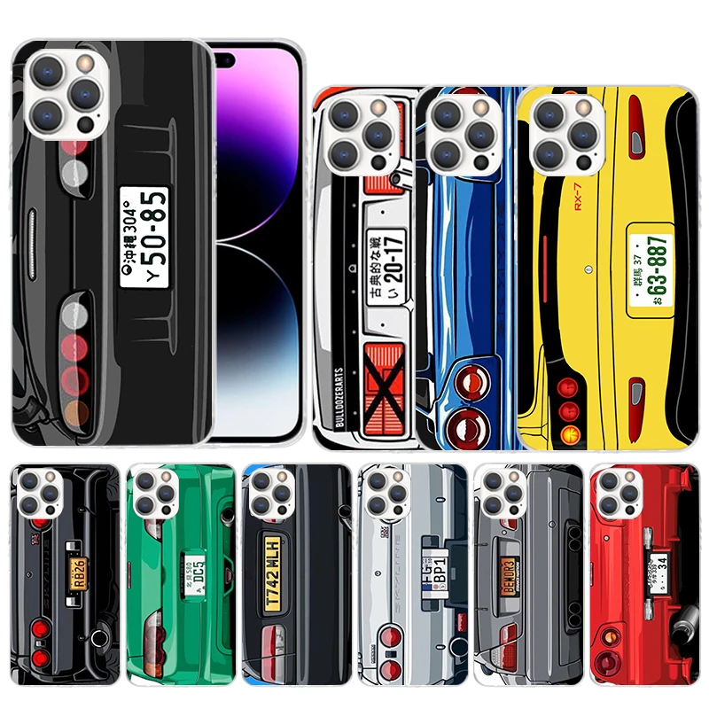 

Japan Anime Initial D Car Taillight Soft Cover for iPhone 14 13 12 Mini 11 Pro Max Print Phone Case X XS XR 7 Plus 8 + 6 6S 5 SE