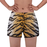 tiger 3d all over printed women shorts summer beach shorts elastic waist shorts