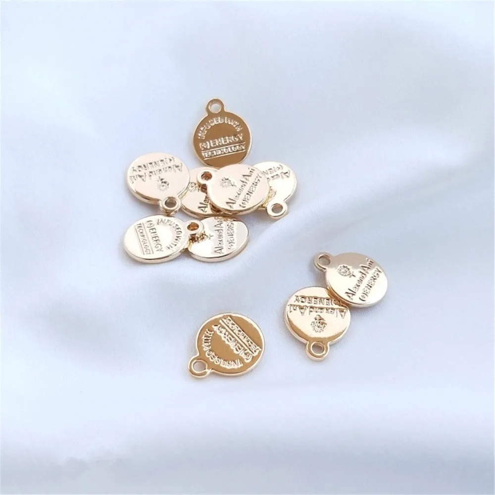 

14K Gold Filled Plated Accessory English letter round brand small pendant diy bracelet pendant as the first accessory pendant