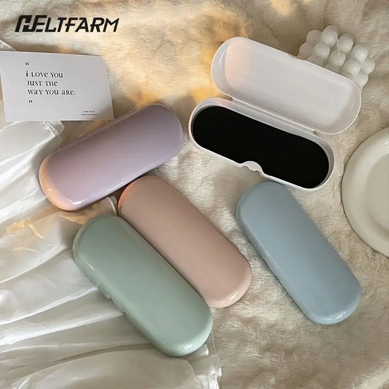 

Portable Cream Colored Glasses Case Cute Sunglasses Myopia Glasses Storage Box Travel Student Simple Sunglasses Box Storage Box