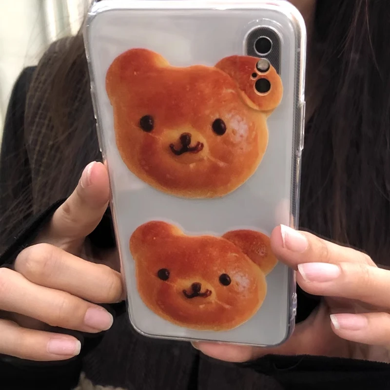 Корейский чехол для телефона Bread Bear Cute Ins Infinix Note 40 30i 12 11 10 Zero 30 20 Smart 9 8 7 6 5 VIP Pro Plus 4G 5G