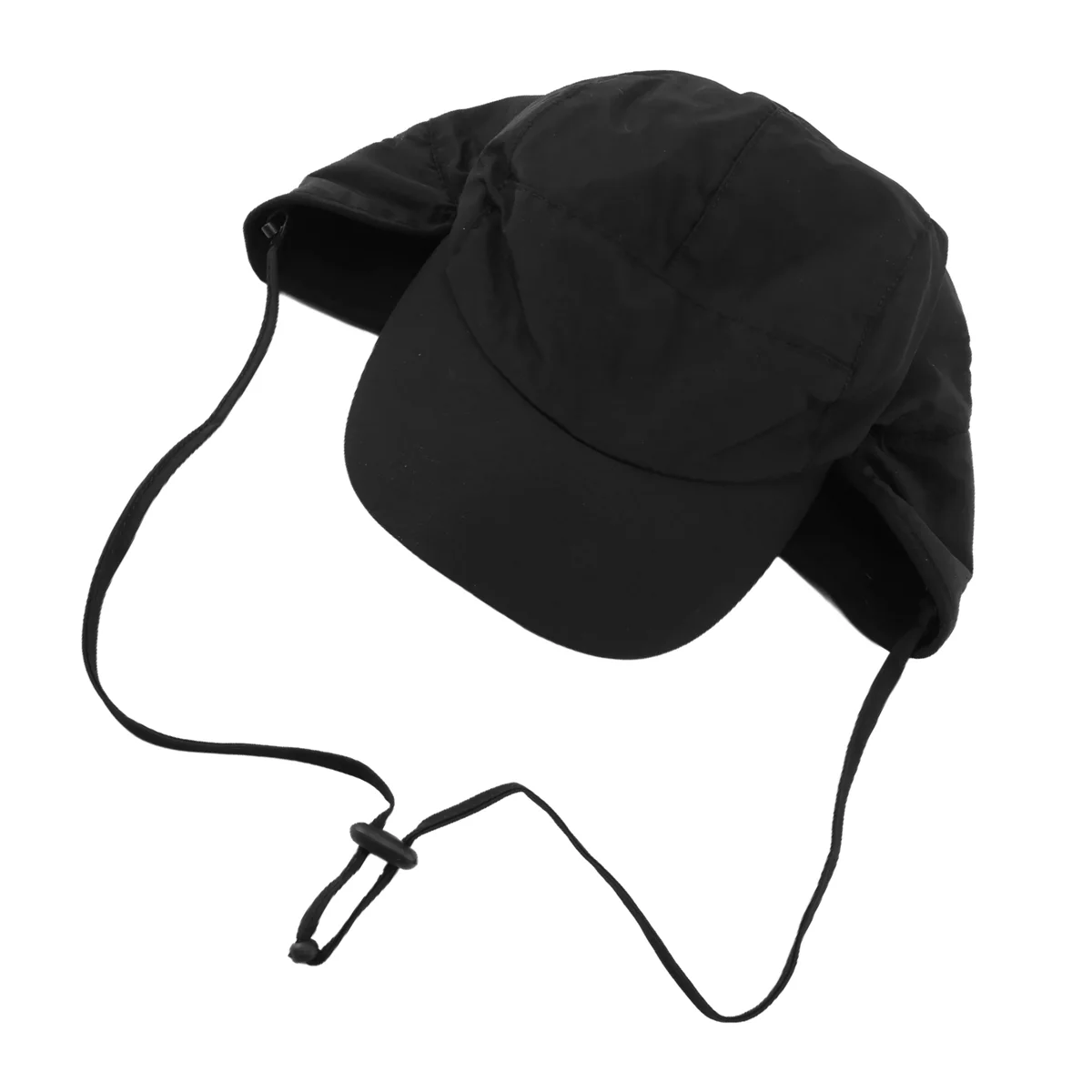 Waterproof Winter Hats Warm Polyester Lined Earflaps Baseball Cap Black