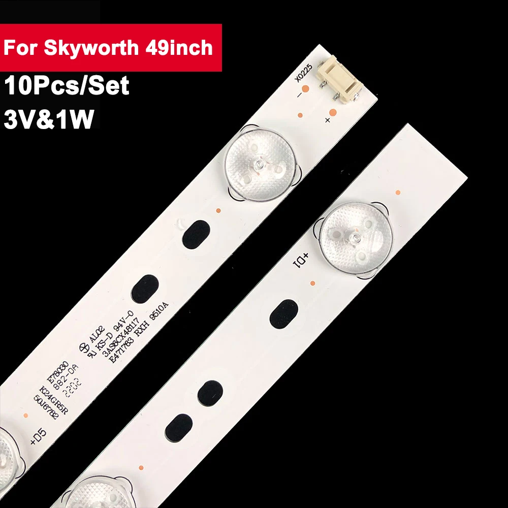 10 шт., подсветка для телевизора 479 мм для Skyworth 49 дюймов 49X5 49E350E 49E361S 49E390E 49E6000 49E6080 49E6090 49E3500 49M6 49D9 49E3