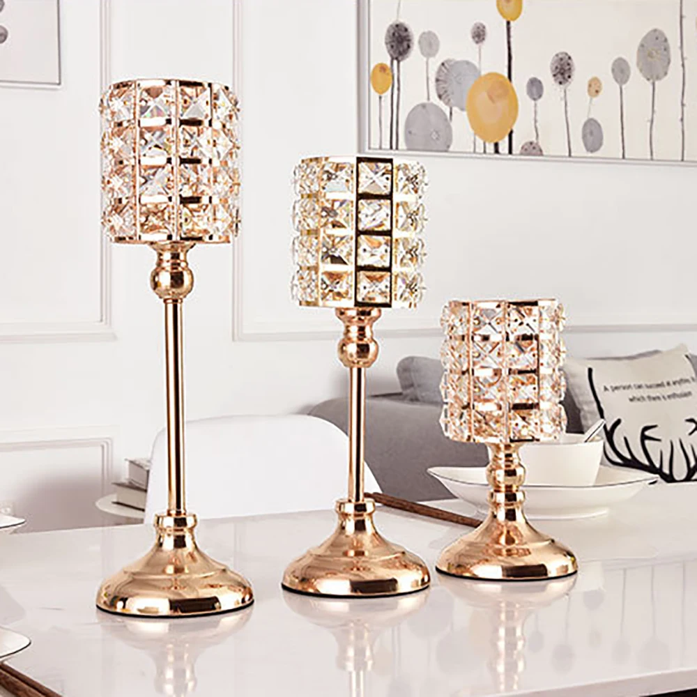 Gold Candle Holder Decoration Decoration Home Desktop Wedding Party Christmas Decoration