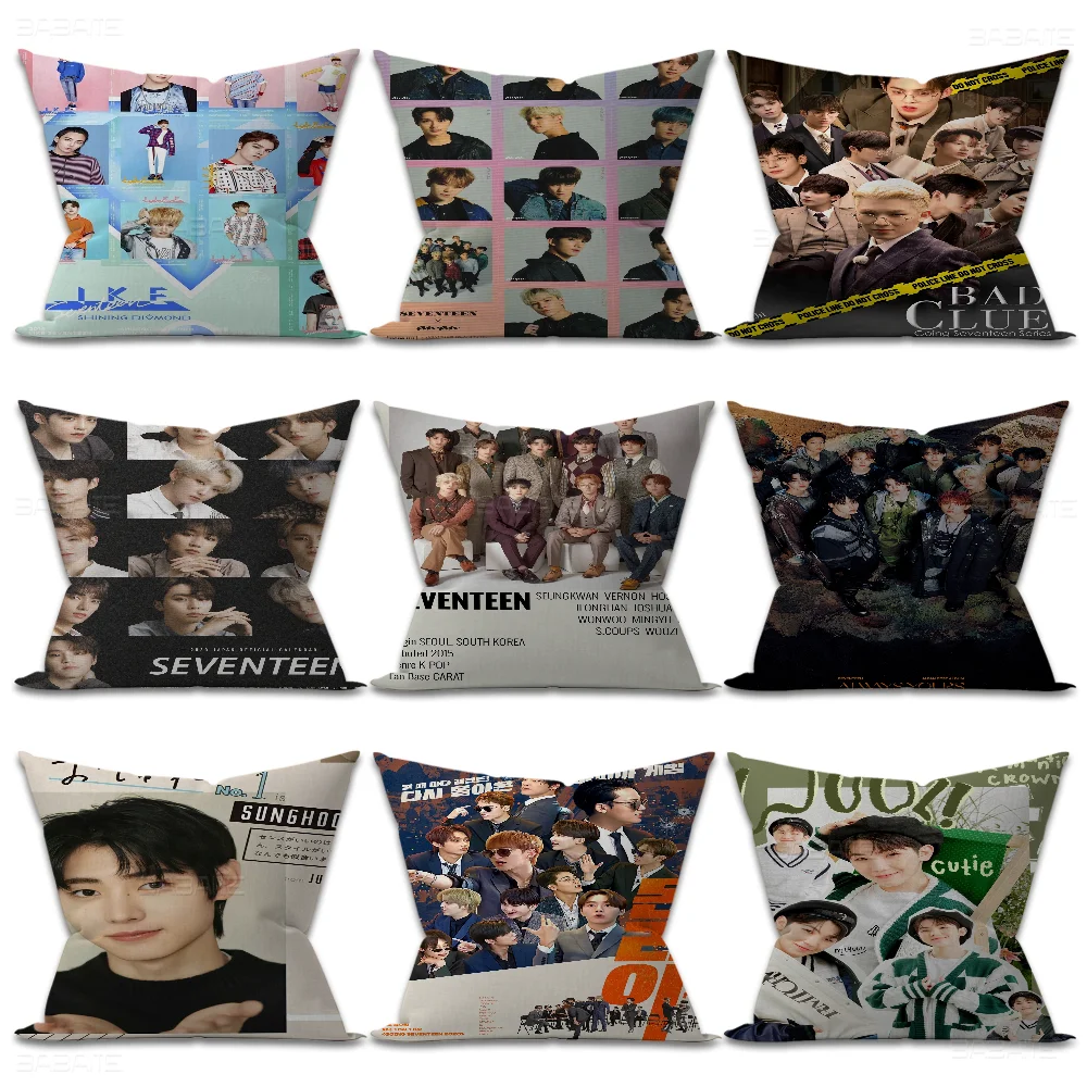 S-Seventeen K-Kpop Cushion Cover Pillowcase Upholstery Sofa Throw Pillow Home Decor Pillowcas