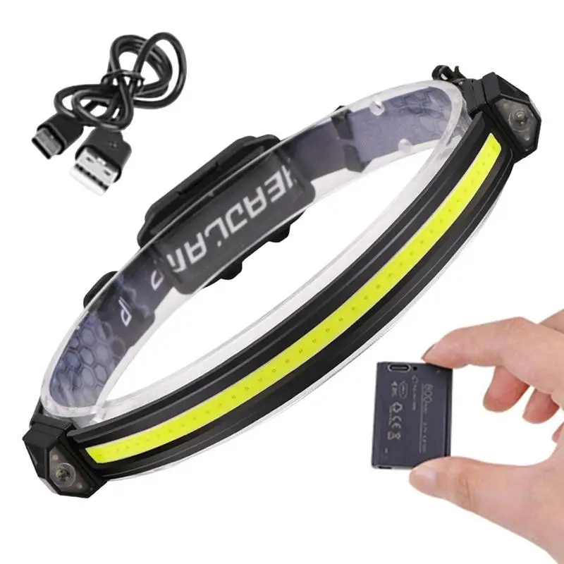 

Rechargeable Headlamp Head Lamps Outdoor LED Battery Powered Super Bright Large Illumination Removable Battery Head Light With 9