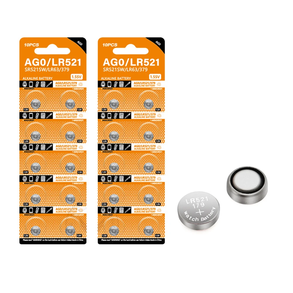 

5PCS-50PCS LR521 AG0 Button Batteries SR521SW 379A 379 179 D379 SR63 1.5V Alkaline Coin Cell Silver OxideWatch Battery