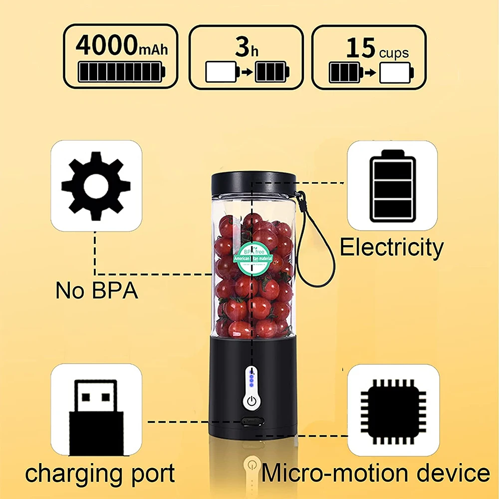 3 в 1 мини-соковыжималка для фруктов 530 мл