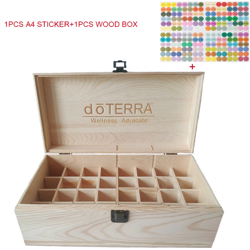 For doTERRA 32 Grids Essential Oil Natural Wood Box Aromatherapy Wooden Box Treasure Jewelry Storage Organizer Handmade Craft