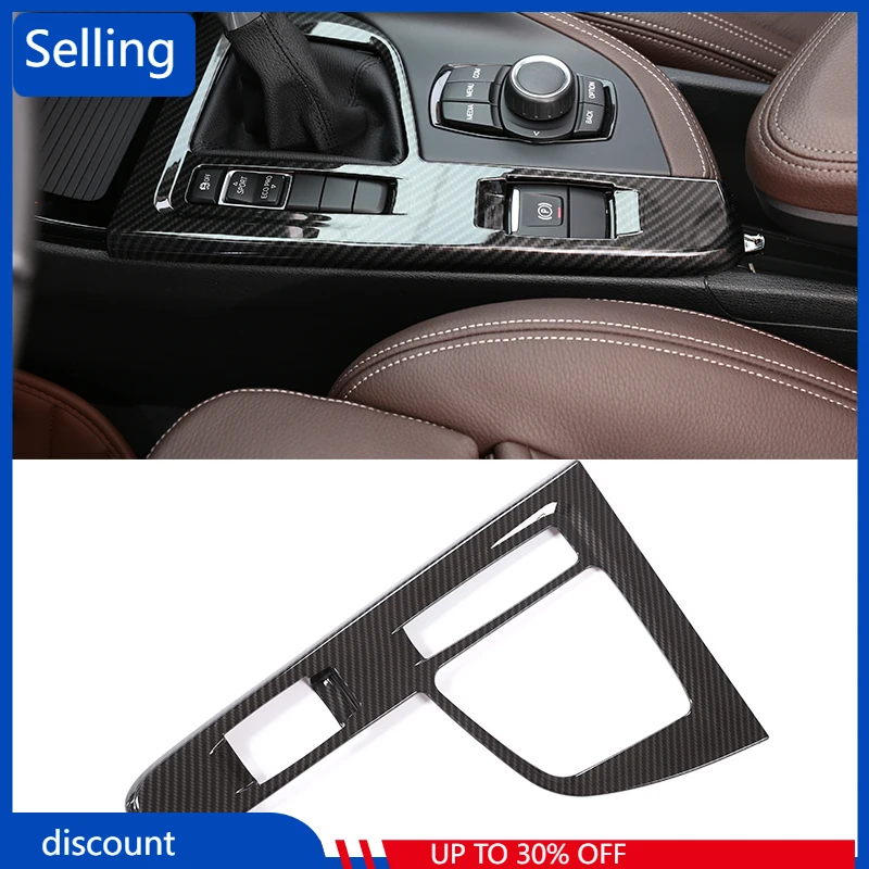 

1 Pcs For BMW X1 F48 2016-2019 ABS Carbon Fiber Gear Shift Panel Sequin Cover Trim Car Accessories For Left Hand Drive fast ship