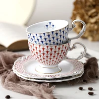 european style ceramic coffee cups household couples cups and saucers with spoons english flower teapot set %d9%83%d9%88%d8%a8 %d9%82%d9%87%d9%88%d8%a9