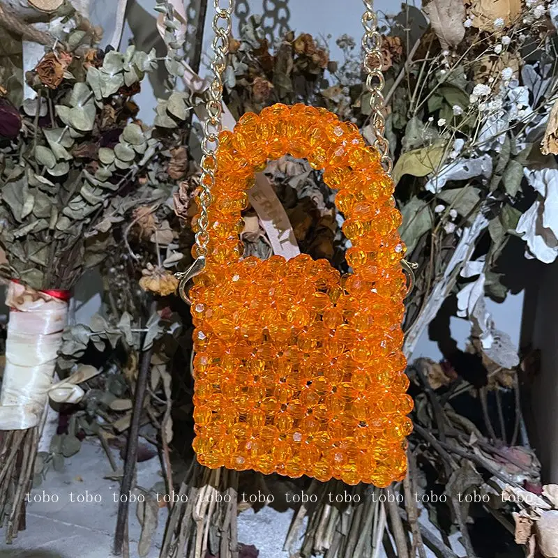 Сумка через плечо с зелеными бусинами ручной работы Женская сумочка модная сумка