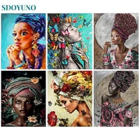 sdoyuno unframe coloring by numbers woman picture for living room home decoration paint by numbers portrait handpainted gift
