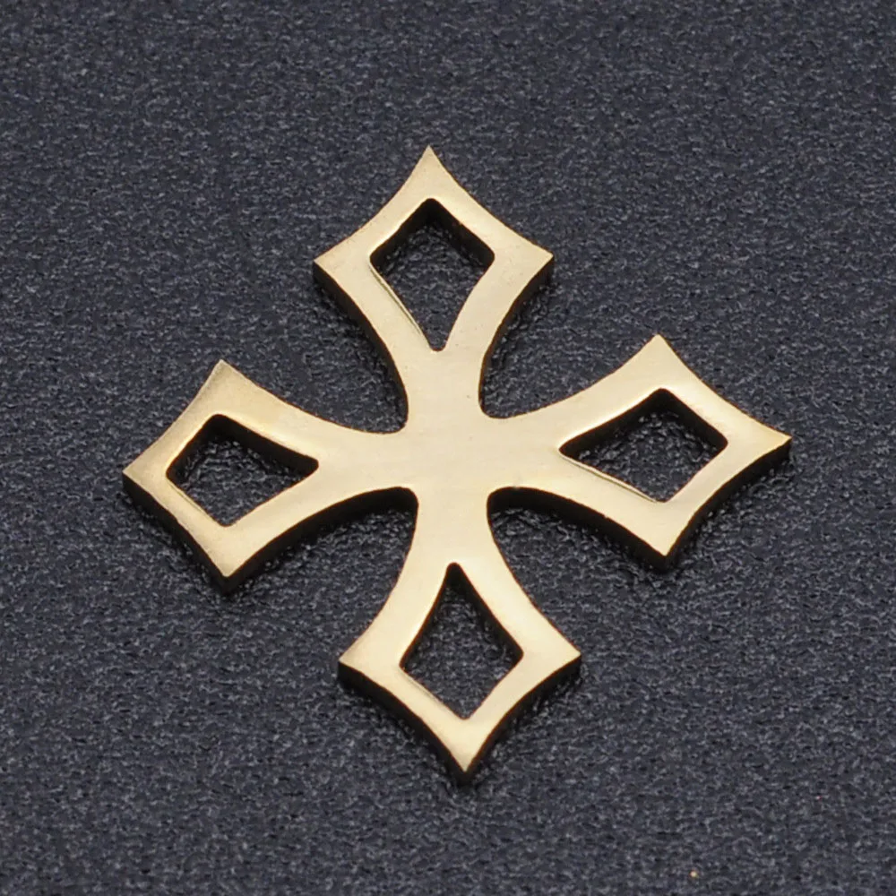 

Vintage Rhombus Cross Brooch Necklace Pendant Stainless Steel Cross Praying Hollow Design Keychain Bracelets Jewelry Accessories