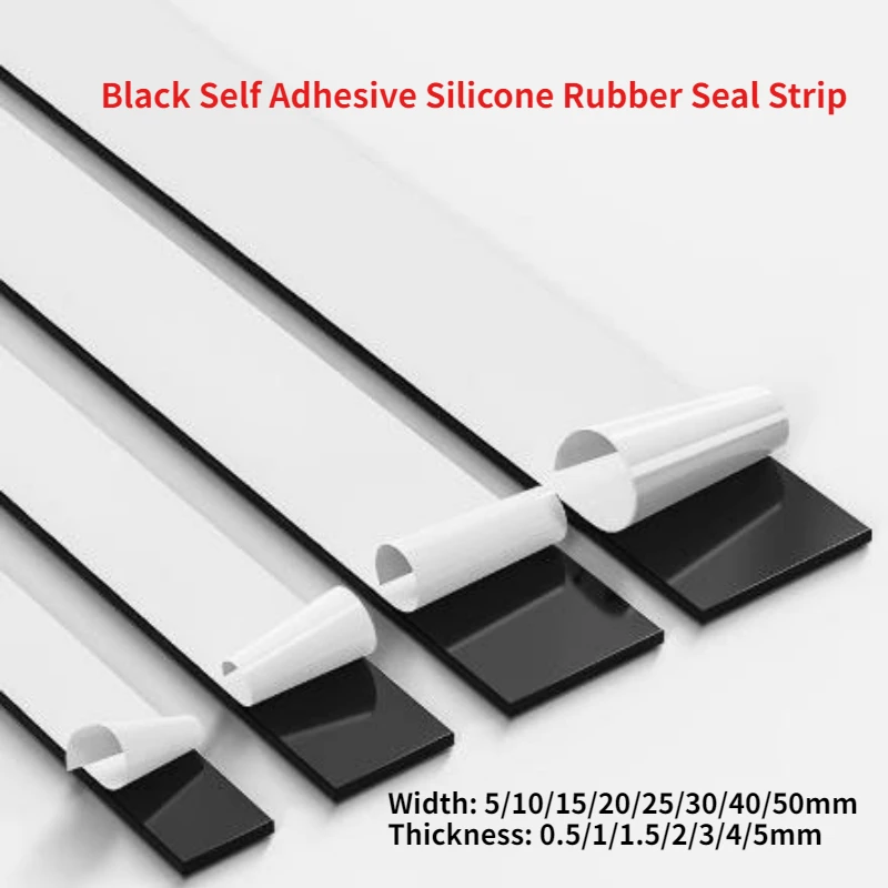 

Черная самоклеящаяся уплотнительная лента из силиконовой резины 1/5 м, ширина 5/10/15/20/25/30/40/50 мм, толщина 0,5/1/1,5/2/3/4/5 мм
