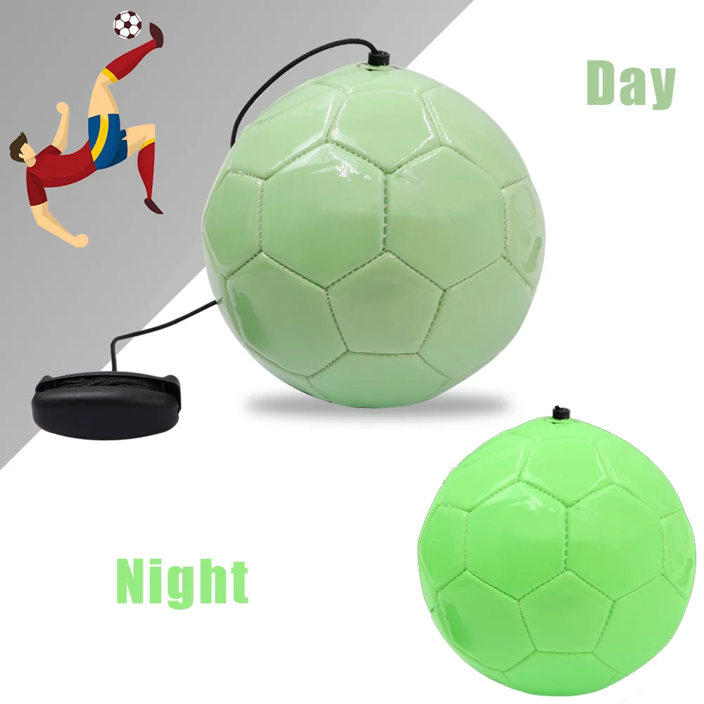 

Reflective Football Fluorescence Beginner Training Luminous Ball TPU Size 2 Kickwith String Trainer For Solo Sports Practic Belt