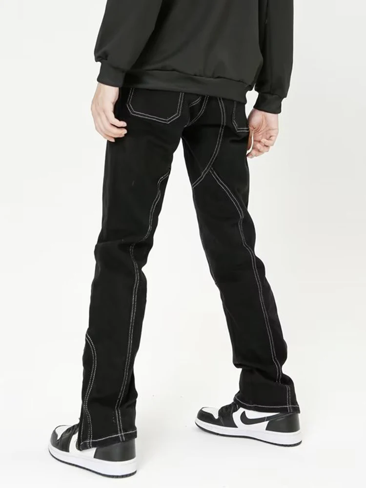 Black Jeans Men's Straight Leg Pants Y2k Denim Cloth Super Street Clothing Tentyol Men's Slim Men's Fashion Clothing Men Pants