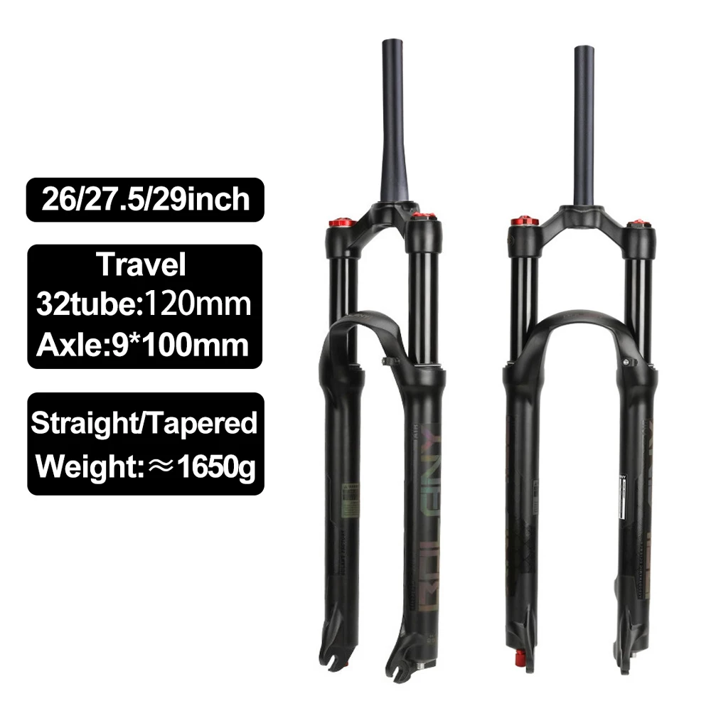 

Велосипедная вилка BOLANY MTB из магниевого сплава, подвеска для горного велосипеда 26 27,5 29 ER, Воздушная упругость, амортизационная линия, замок для путешествий 120 мм