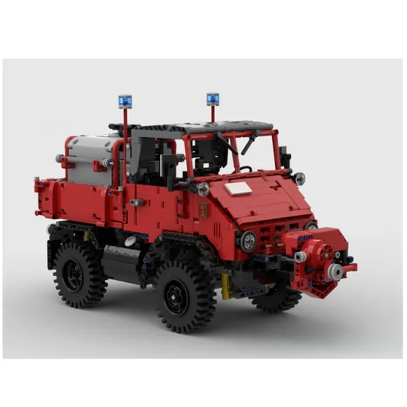 MOC-166417 U411 Fire Truck with Trailer Assembly Splicing Building Block Model 3825 Parts Kids Blocks Toy Gift