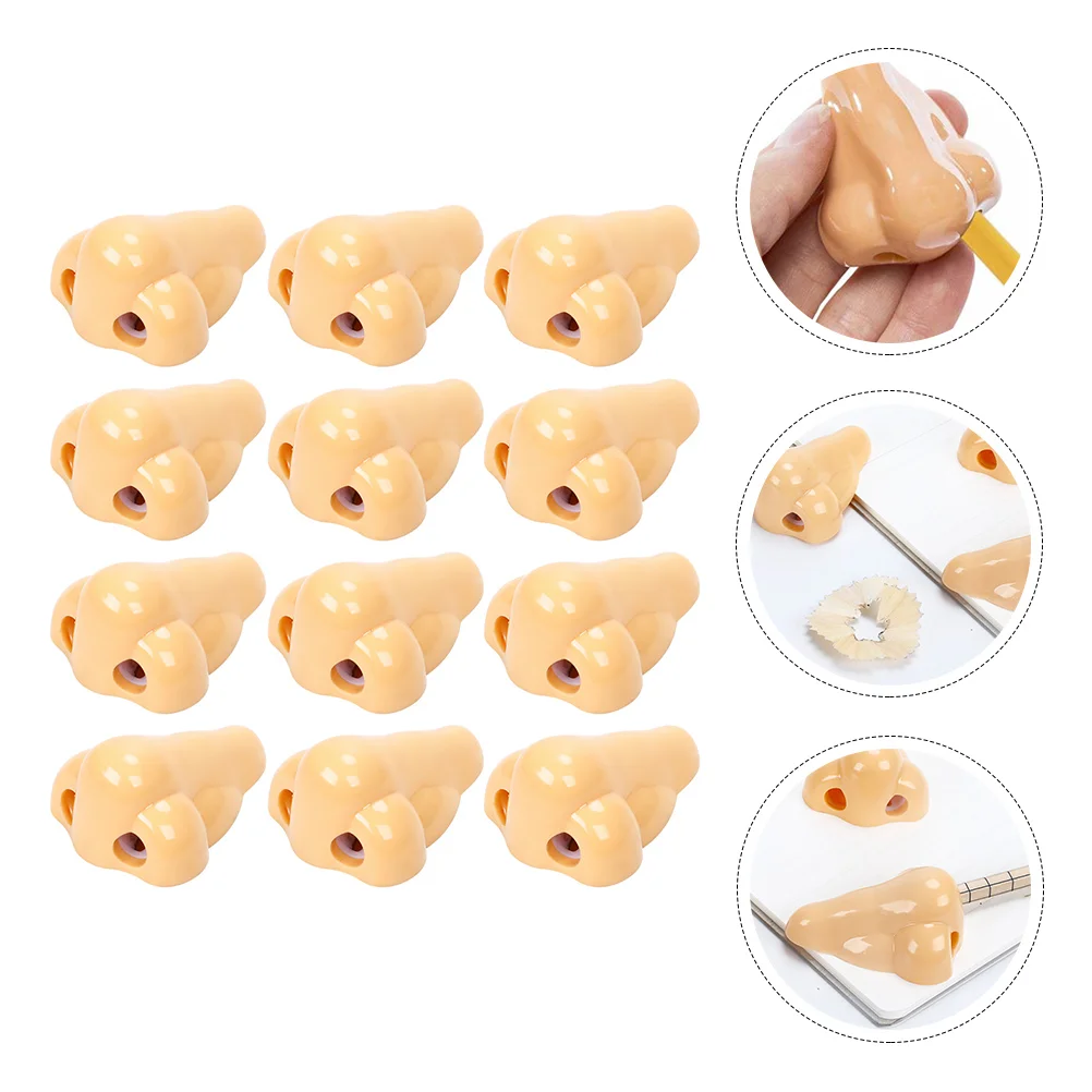

12 Pcs Nose Sharpener School Dual Holes Cartoon Travel Student Stationery Plastic Office Kids