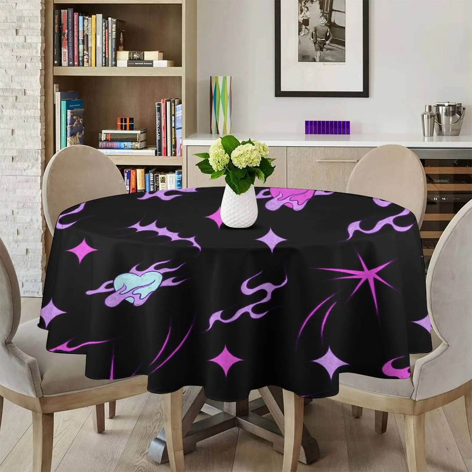 

Round Tablecloth 60 Inch Table Cover Tabletop Decoration Waterproof Table Cloths for Dining Table Y2k Art