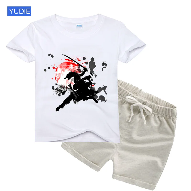 Summer Baby Boys Girls Cartoon T Shirt + Shorts Set Clothes Kids Cute Taekwondo Cartoon 2pcs Children Pajamas Girls Clothing Set