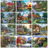 ruopoty acrylic painting by numbers paint kit coloring by numbers country landscape wall art for handiwork gift for adults