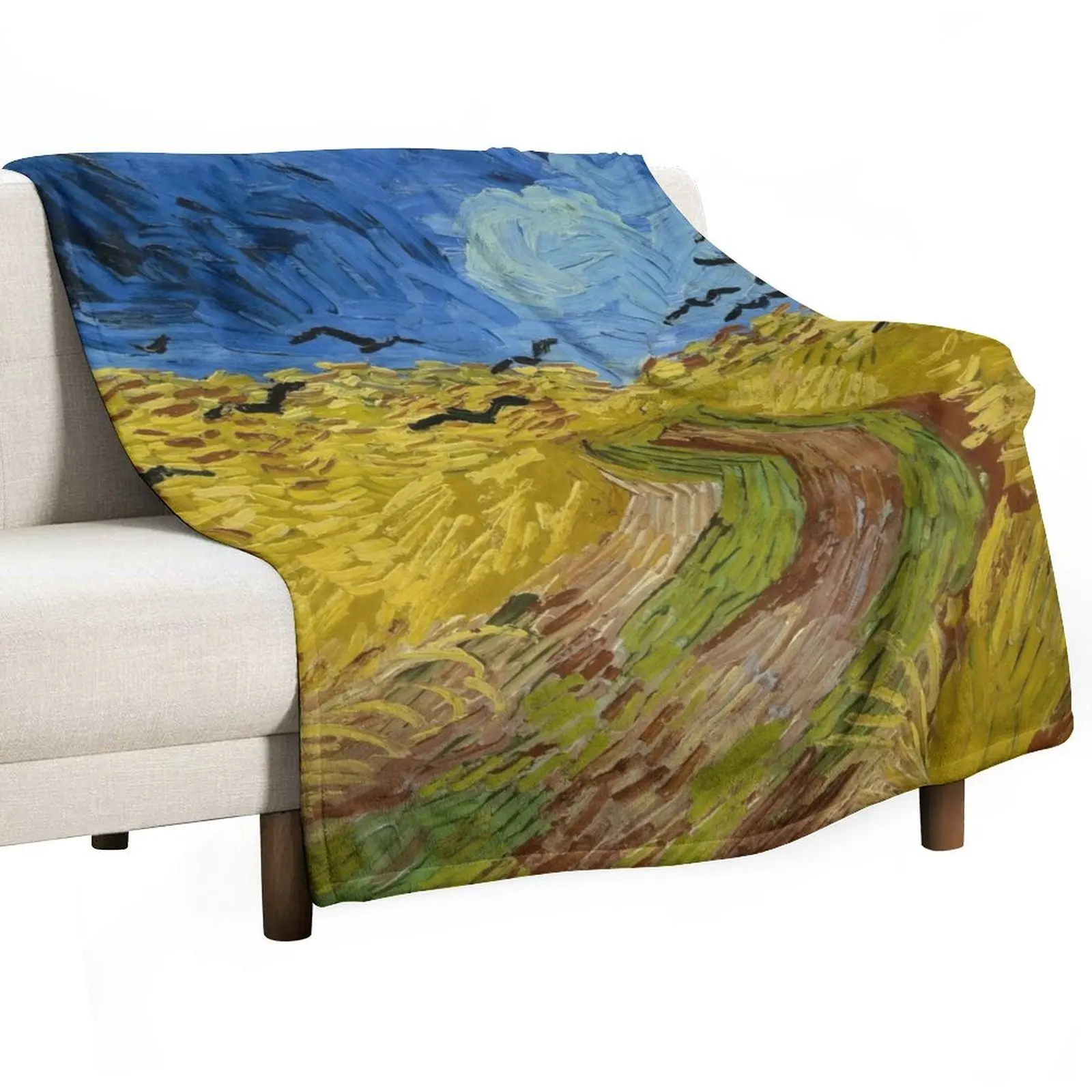 Плед &quotПшеничное поле с воронами Винсента Ван Гога&quot Plush