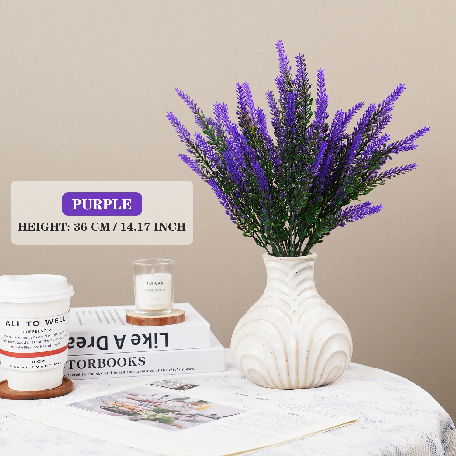 

Искусственные цветы Уflower лавандовые пластиковые