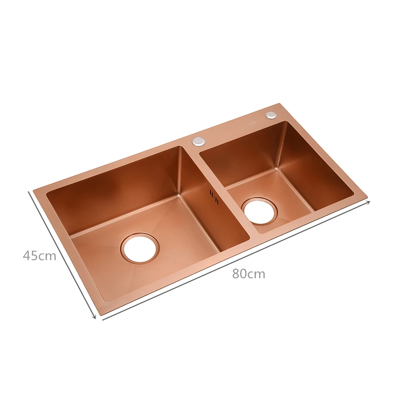

Rose Gold Kitchen Sink Single Bowel Above Counter SUS 304 Stainless Steel Handmade Kitchen Sinks Large Kitchen Bowl