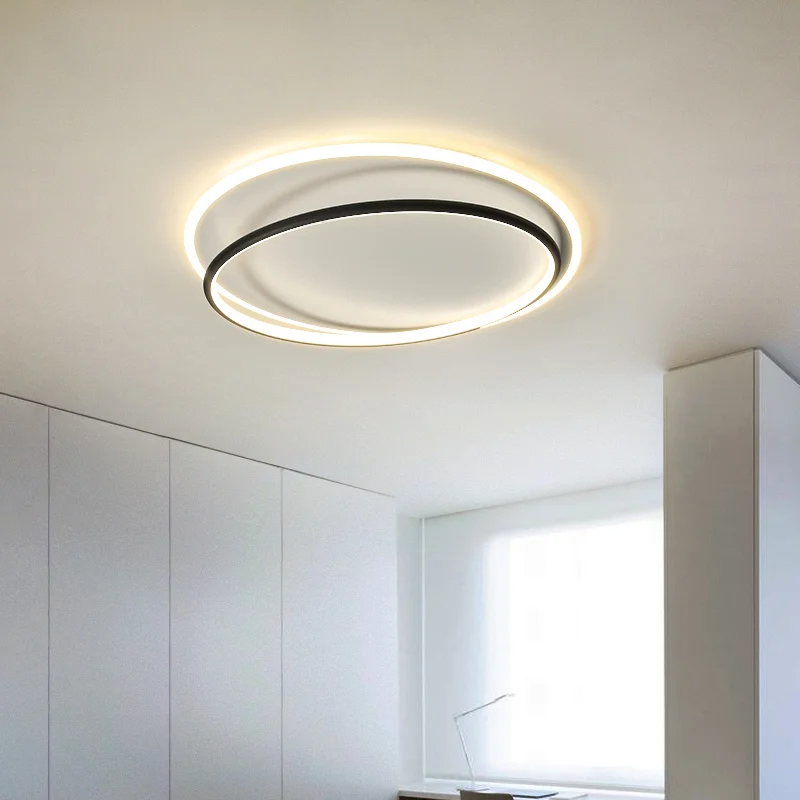 

LED Round Chandelier Lamps For Living Study Bedroom Nordic Lights indoor lighting Home decoration drop shipping gold black white