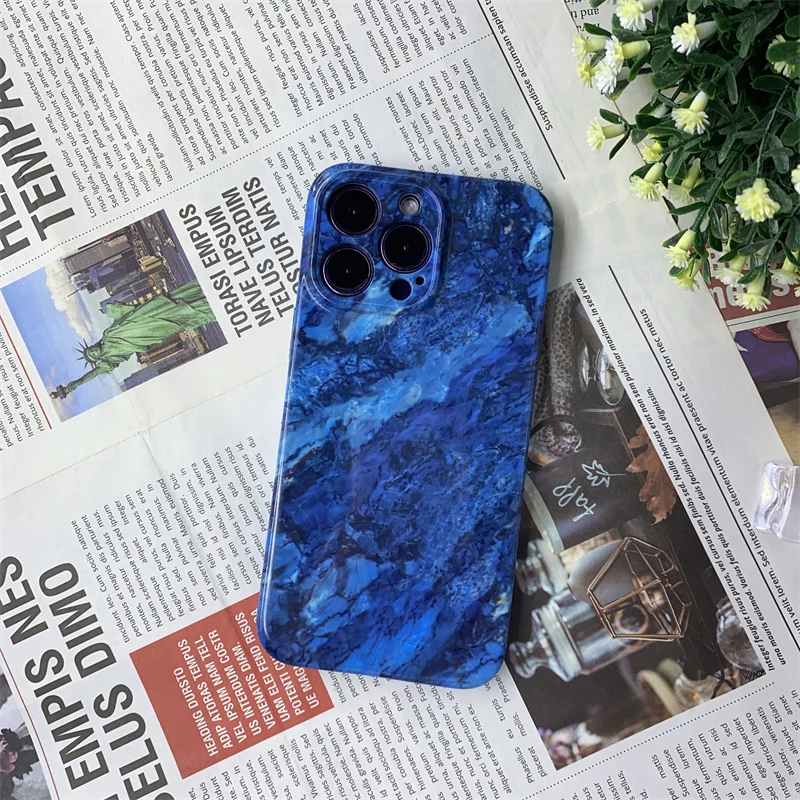 

Ocean Marble Suitable For IPhone Case Tpu 14 13 12 11Mini Plus Pro Max Magnetic Magsafe Fashion Shockproof Dark Blue Item Glossy