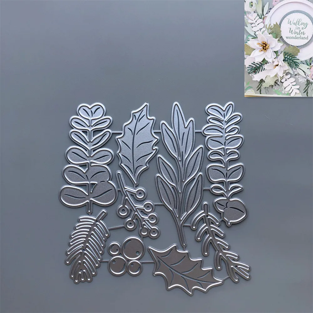 Новинка 2022 трафареты для вырезания листьев металлические поздравительной