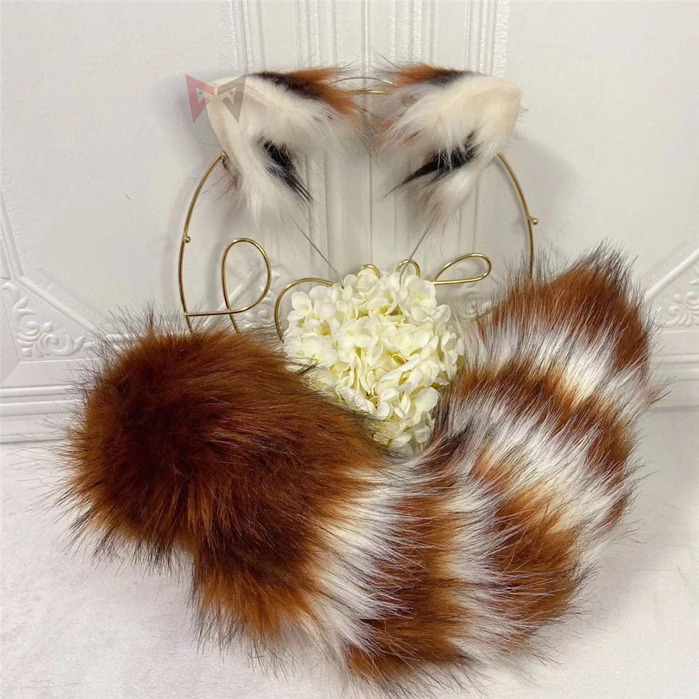 

New Hand Made Lesser Panda Ailurus Fulgens Ears Headband Hairhoop Hairbands Headwear Game Party Costume Accessories