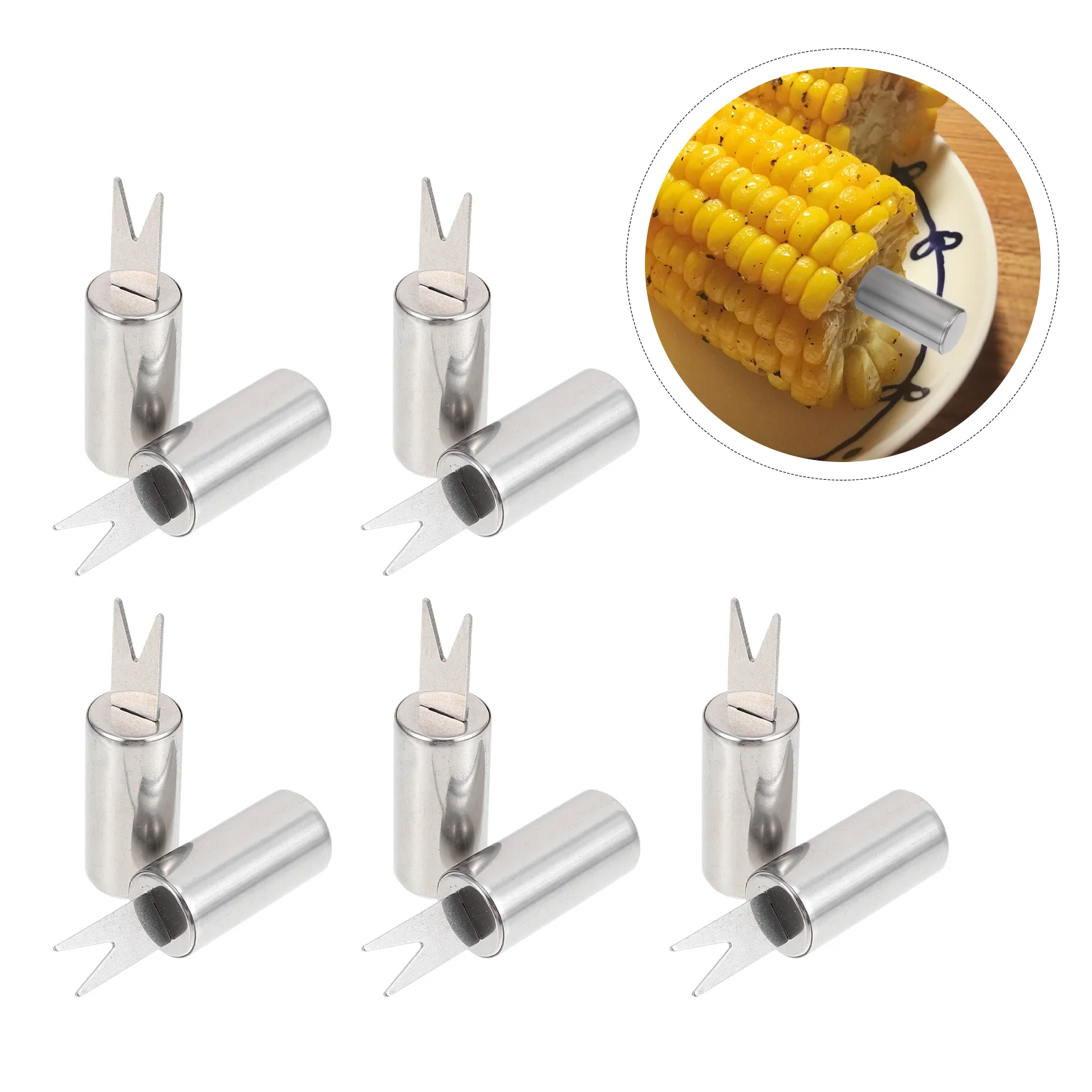 

Corn Forks Cob Skewers Forkholders Bbq Holder The Fruit Barbecue Steel Picks Sticks Stainless Sweetcorn Handle Cookingmetalgrill