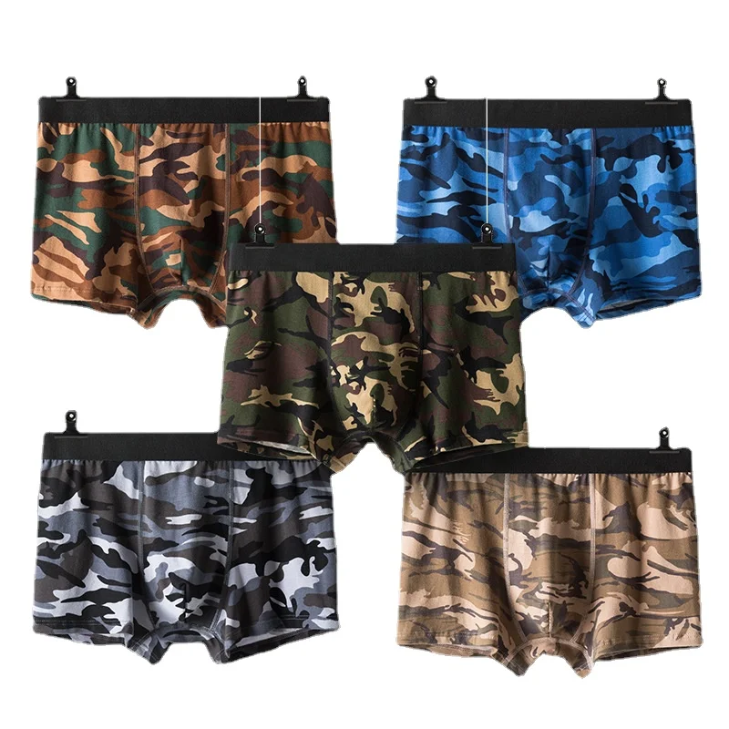 5PCS/ lot Boxer Homme Men Underwear Boxer for Man UnderWear Shorts Men Panties Underpants Breathable Camouflage Comfort Cotton