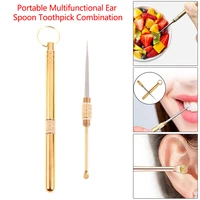 outdoor portable multifunction toothpick bottle fruit fork camping tool toothpick tube stronger than dental floss