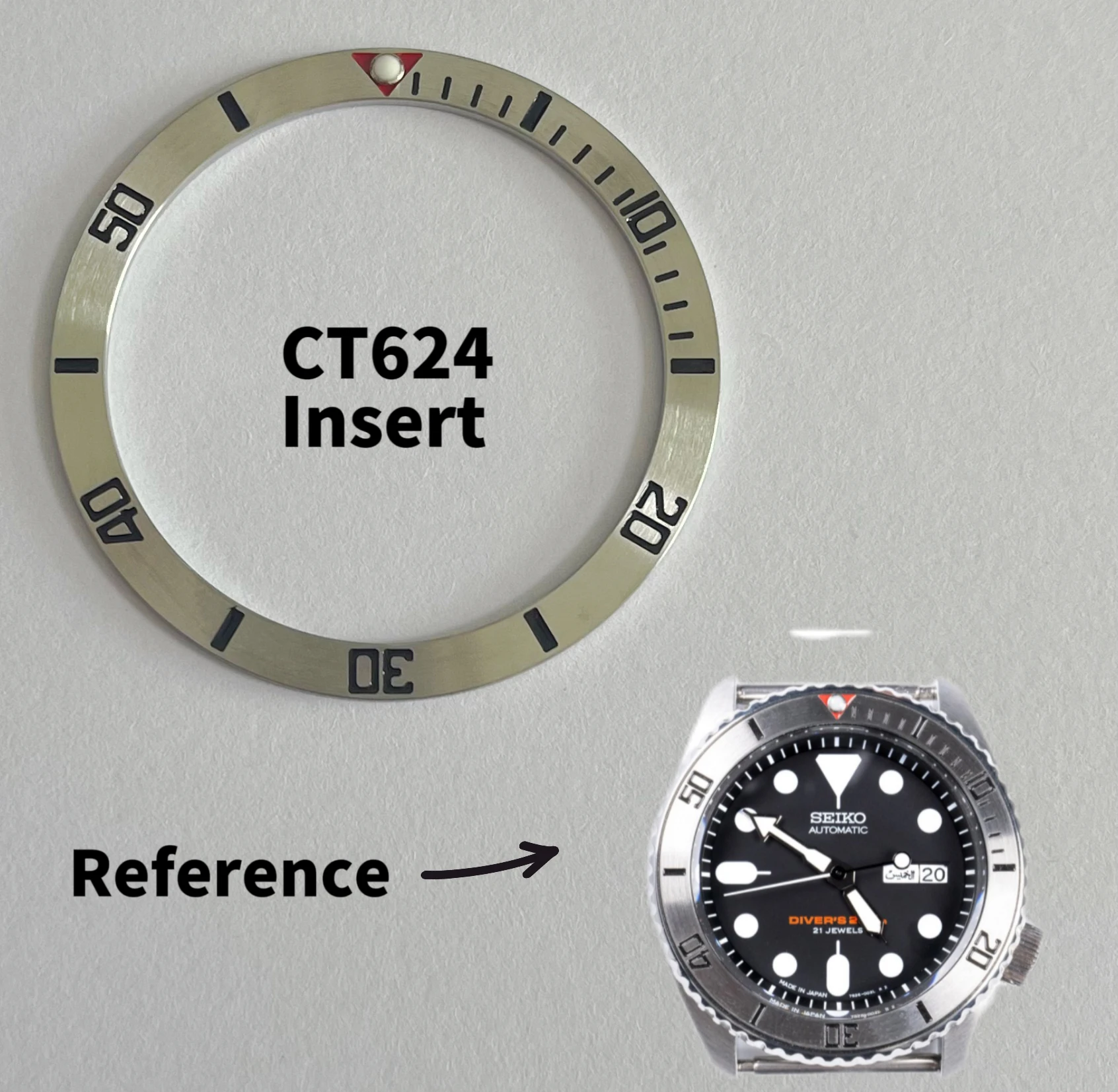 

Flat Stainless Steel Bezel Insert for SKX007 SRPD 15+ Designs Replacement Mod