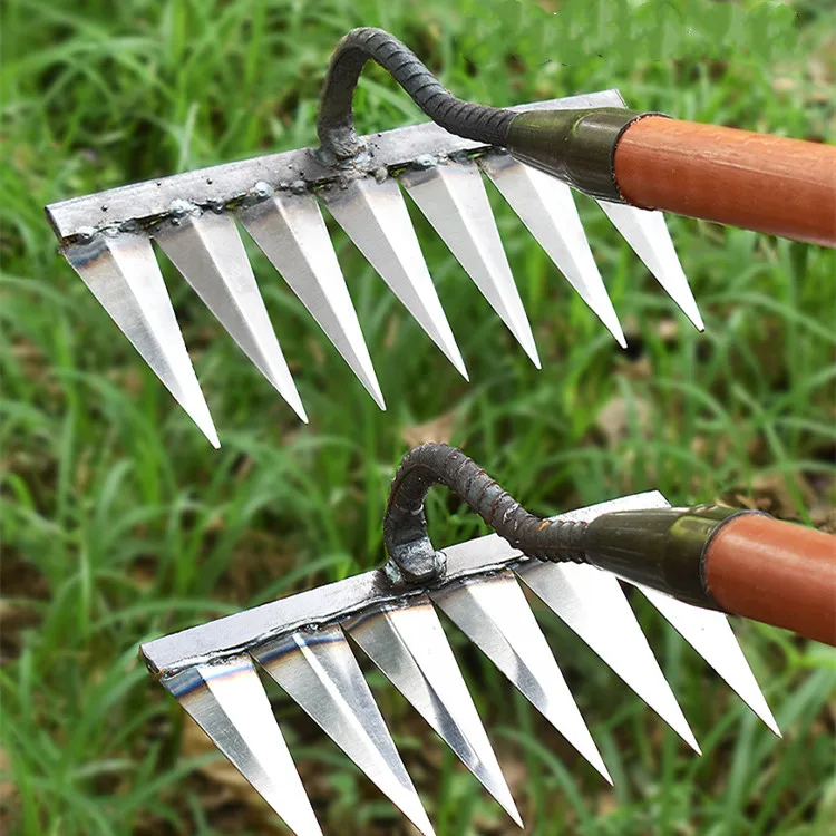 Description Picture 2 of itemGardening Hoe Iron Weeding Rake Agricultural Tools Grasping Raking Loosening Soil Artifact Harrow Agricultural Tool Dropshipping