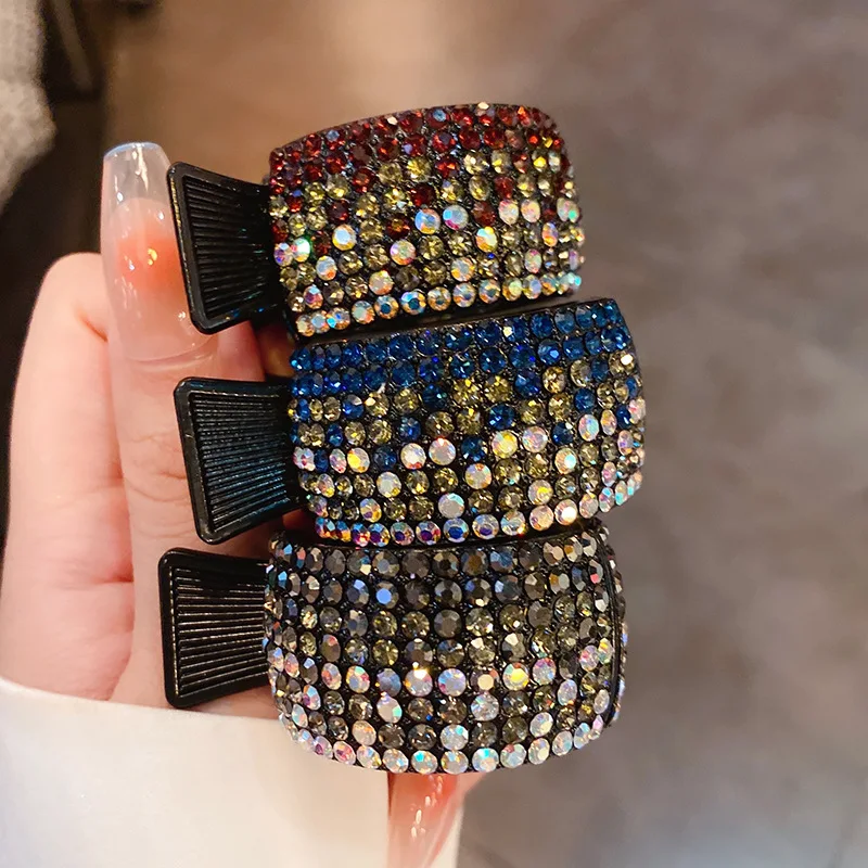 

Fashion Design Sense Colorful Light Diamond Circle Hair Clip Korean East Gate Temperament Retro Clamping Net Red New