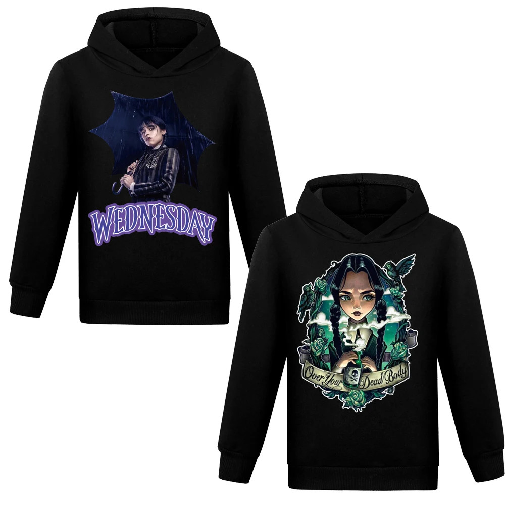 

Children Clothing Wednesday Hoodies Sweatshirts Boys Girls Fashion Addams Spring Fall Hip Hop Hoody Kids Long sleeve Casual Tops