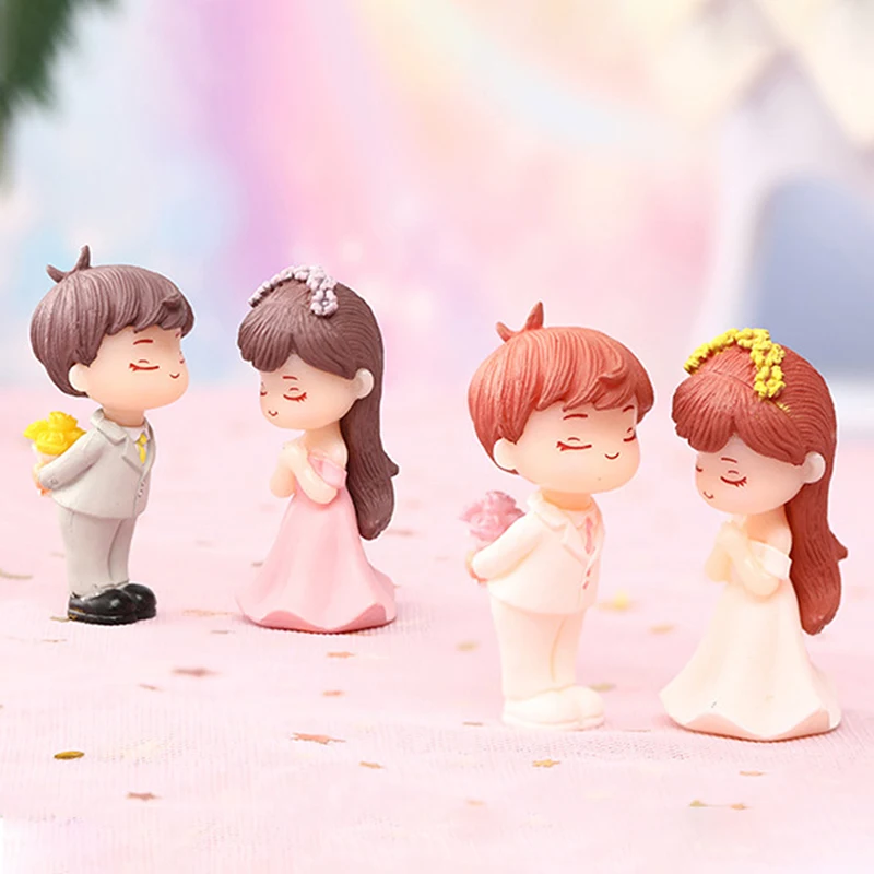 

1 пара мультяшных Романтических Свадебных искусственных подвесок для сада, микро-ландшафта, сделай сам, пластиковое ремесло, украшение для ...