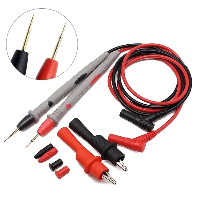 

10/20A Digital Multimeter Probe Soft-silicone-wire Needle-tip Universal Test Leads with Alligator Clip for LED Tester Multimetro