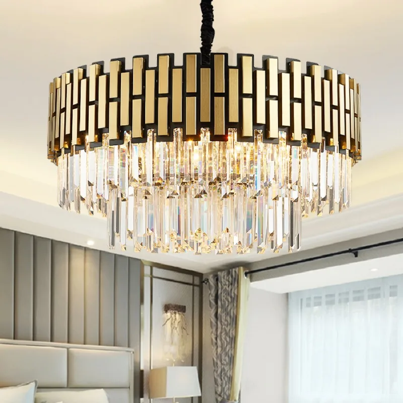

LED pendant lamp modern luxury round living room villa nordic art restaurant crystal decorative light